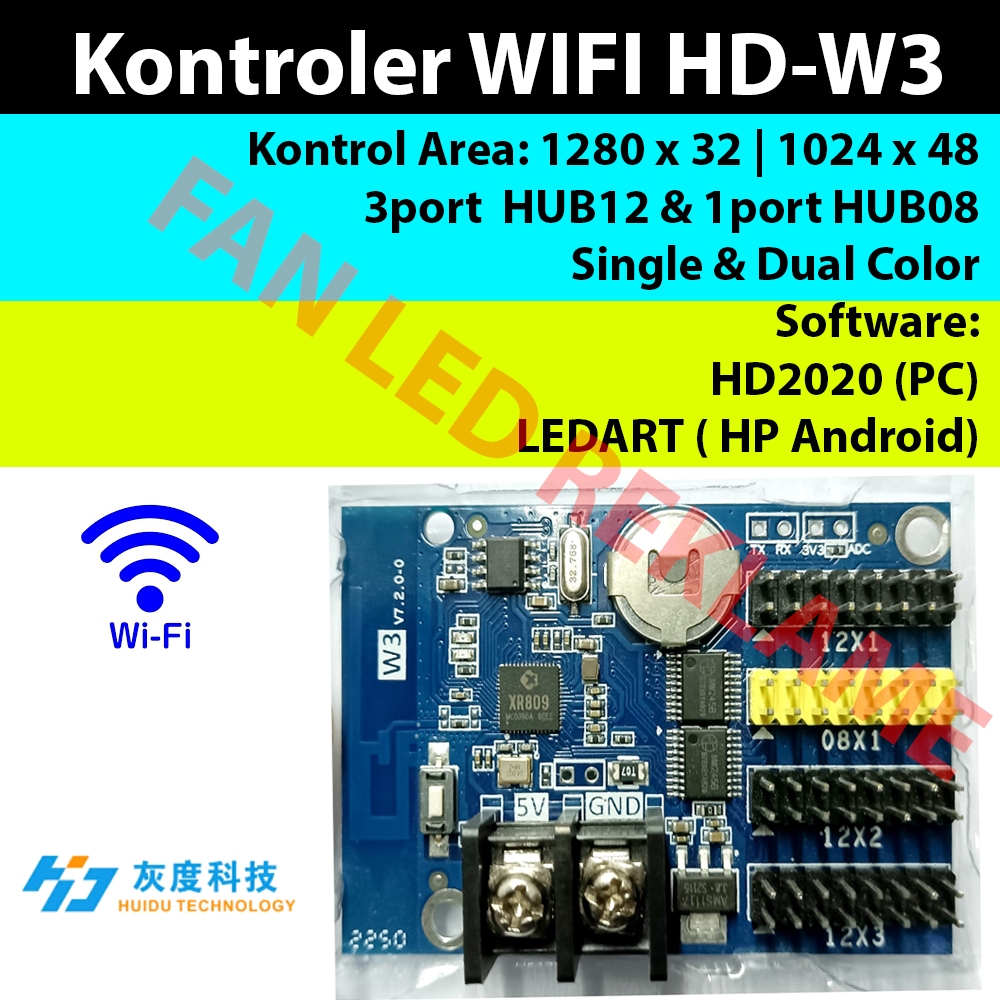 HUIDU HD-W3 HD W3 BUKAN HD-W03 HD W03 WIFI KONTROLER CONTROLLER RUNNING TEXT