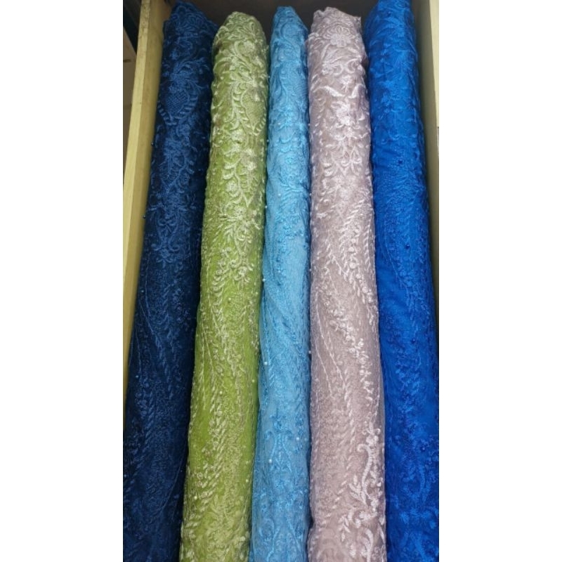 tille ronaldo bahan kebaya/gamis tunik dress full bordir import premium