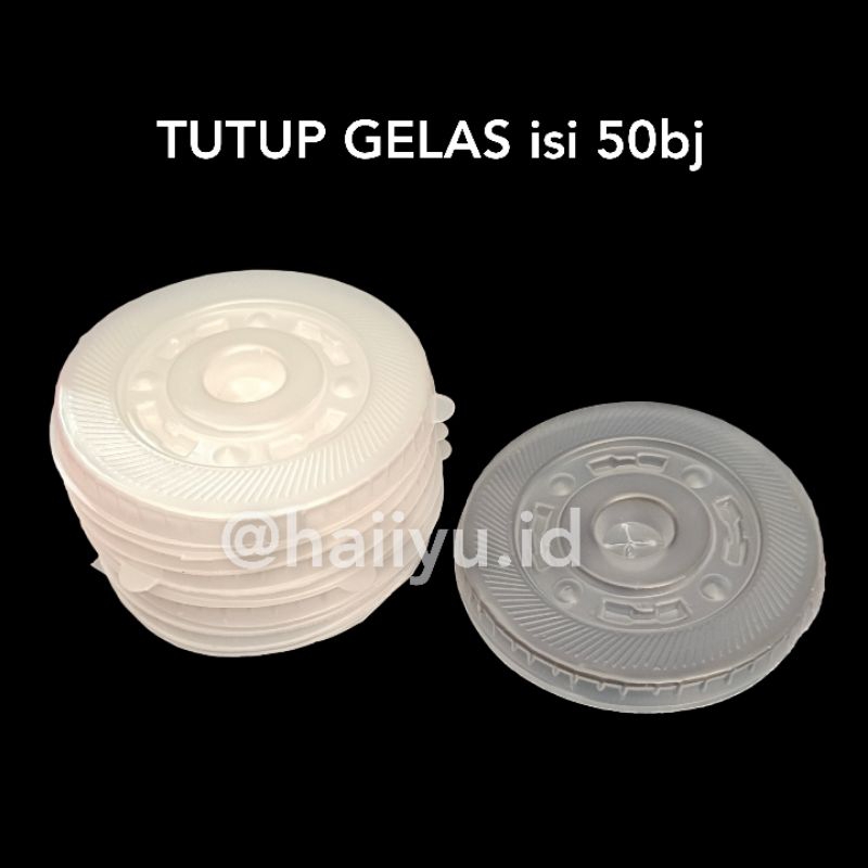 Tutup Cup Gelas Plastik dop dan transparan