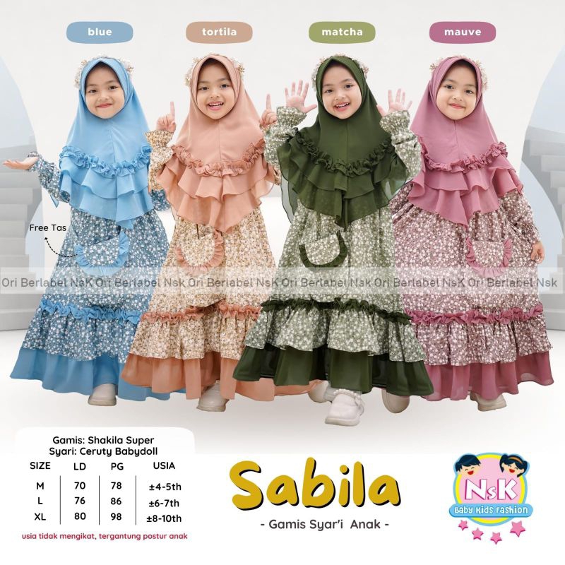 set gamis anak perempuan sabila