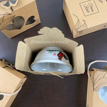 Xcamellyaa 50 Pcs + Tali Box Kemasan Mangkok Kemasan Mangkok Ayam Mini Rustic