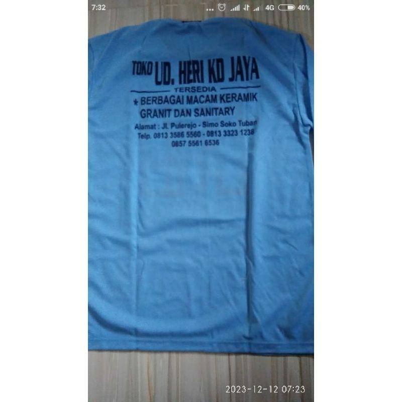 kaos promosi toko/ kaos toko bangunan/kaos tani