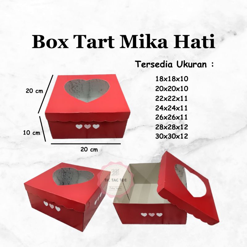 

Dos Tart Mika Hati All Size / Dus Tart Hati / Box Kue/ Kardus Tart Hati / Box Hantaran