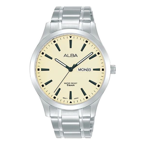 Jam Tangan Pria Alba Original AJ6161 AJ6161X1 Strap Stainless Steel Silver Garansi Resmi