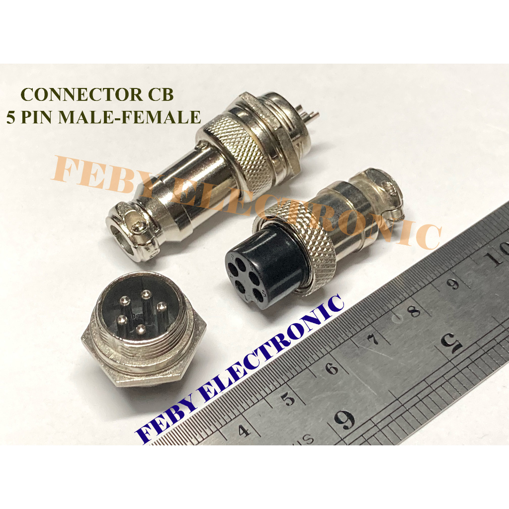Aviation Plug Connector Konektor CB 5 Pin Male Female (Sepasang)