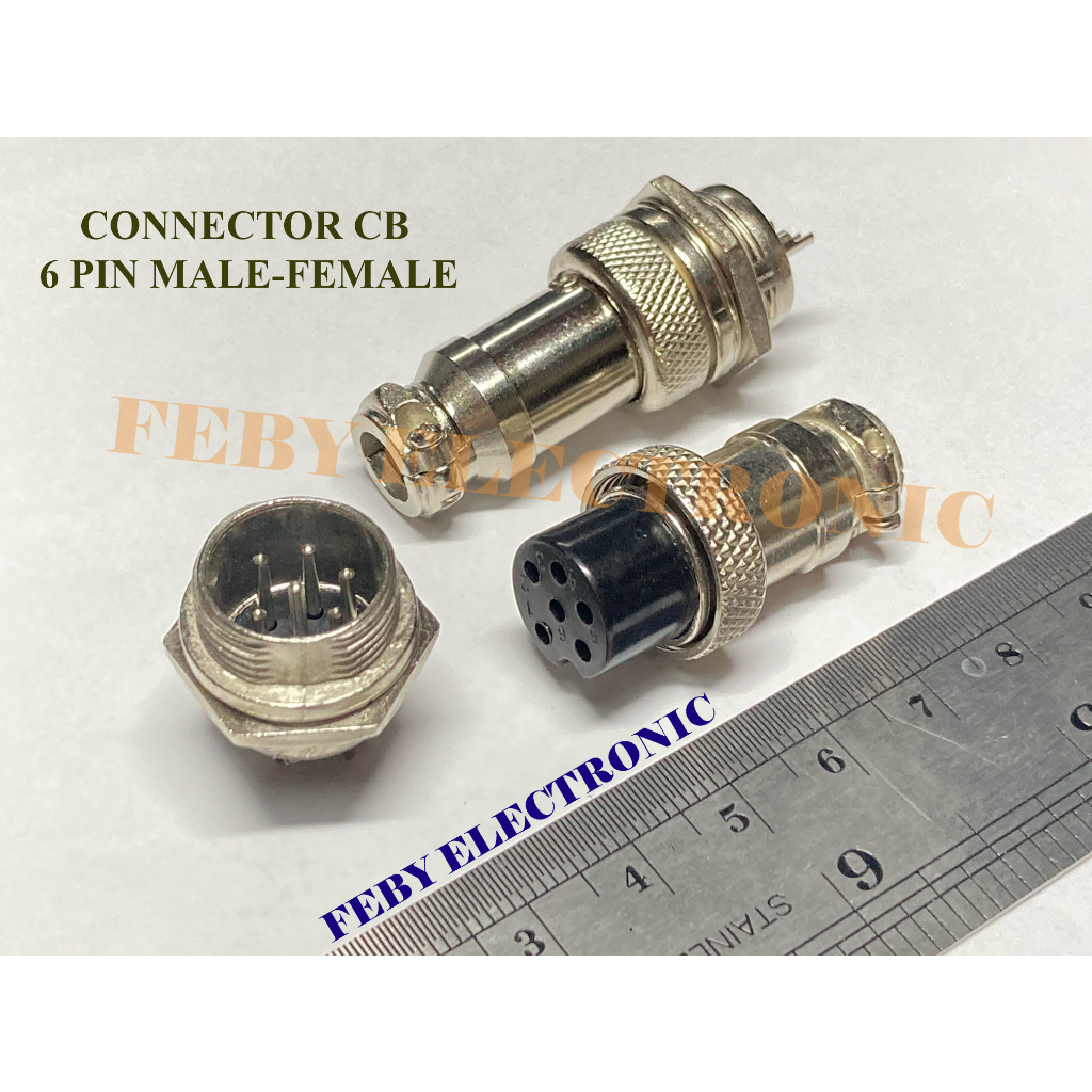 Aviation Plug Connector Konektor CB 6 Pin Male Female (Sepasang)