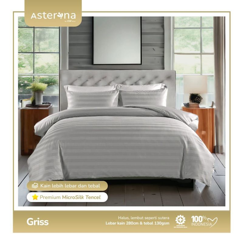 SPREI SET SALUR MICROTENCEL GRISS