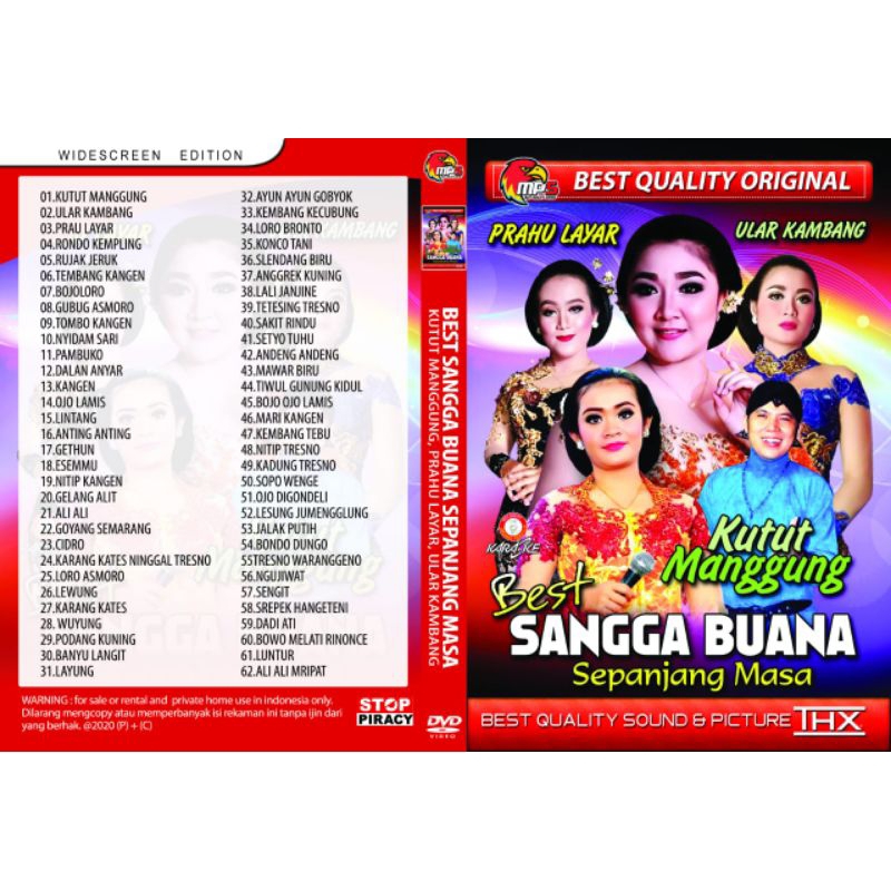 Kaset Video Lagu Campursari Best Sangga Buana Sepanjang Masa Prahu Layar, Kutut Manggung