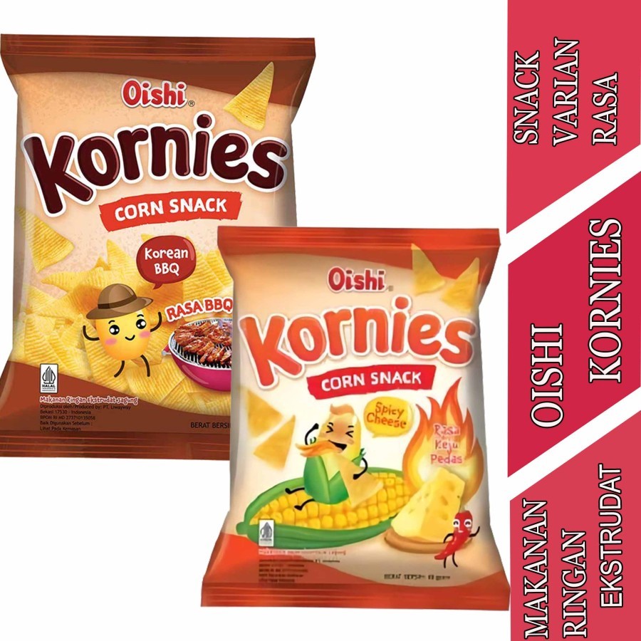 

Snack Jagung Varian Rasa - Oishi Kornies - Corn Snack Korean - 60gr