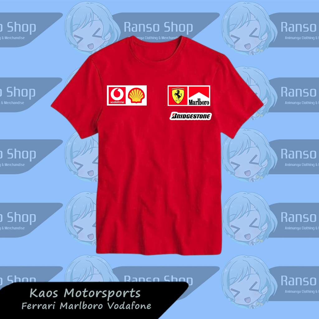 Ranso Kaos Ferrari / Baju Scuderia Ferrari F1 Formula One / T-shirt Mobil Ferrari Vodafone Distro Sa