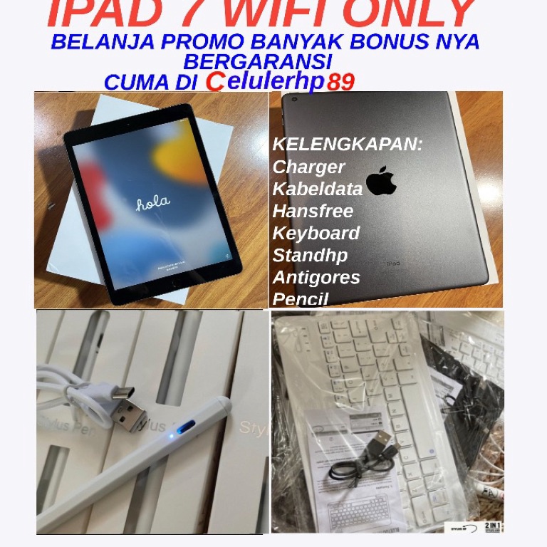 ART A26C  Sudah Fullset Bonus lengkap Sarung  Pencil  Keyboard  ipad 6 Wifi Only  ipad 5 32GB Wifi  