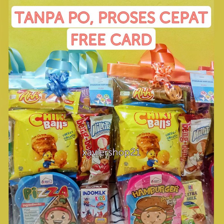 

GROSIR Paket snack ulang tahun KOMPLIT Tempat makan Free card Goodie bag ultah