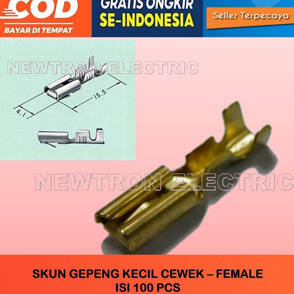 SKUN SOKET GEPENG KECIL FEMALE SKUN KABEL SOKET GEPENG KECIL