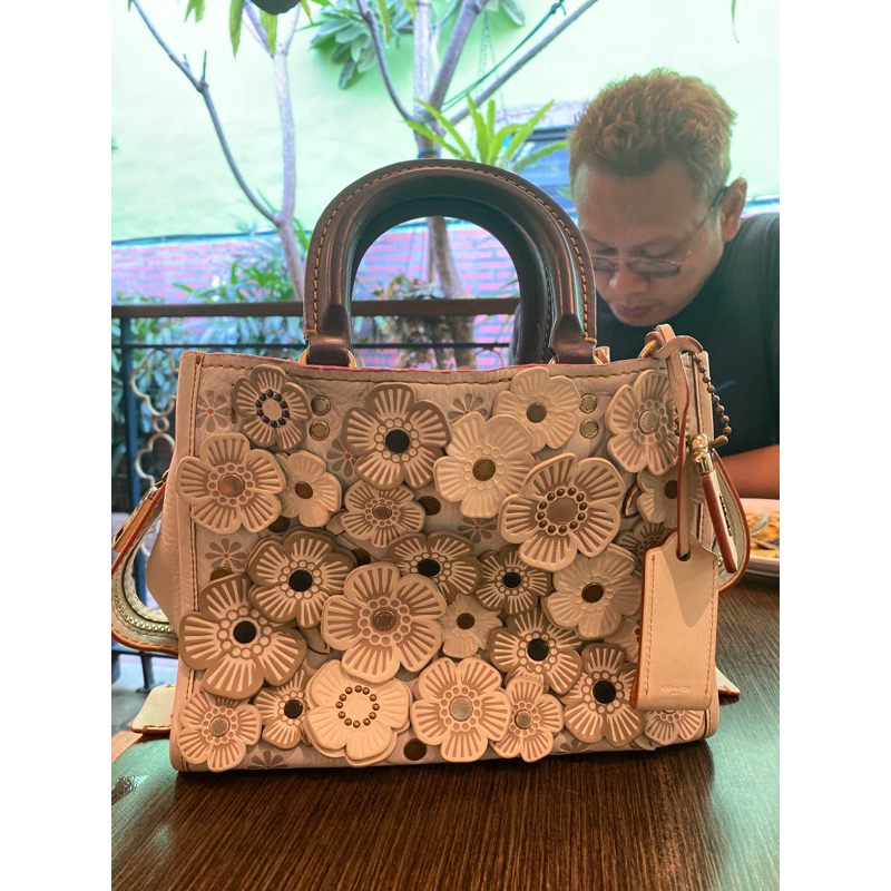 tas coach tearose preloved second bekas handbag selempang