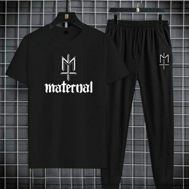 V44859 Setelan Pria Maternal Kekinian II Set Pria Kaos Celana Jogger Trendy II Setelan Kaos Celana J