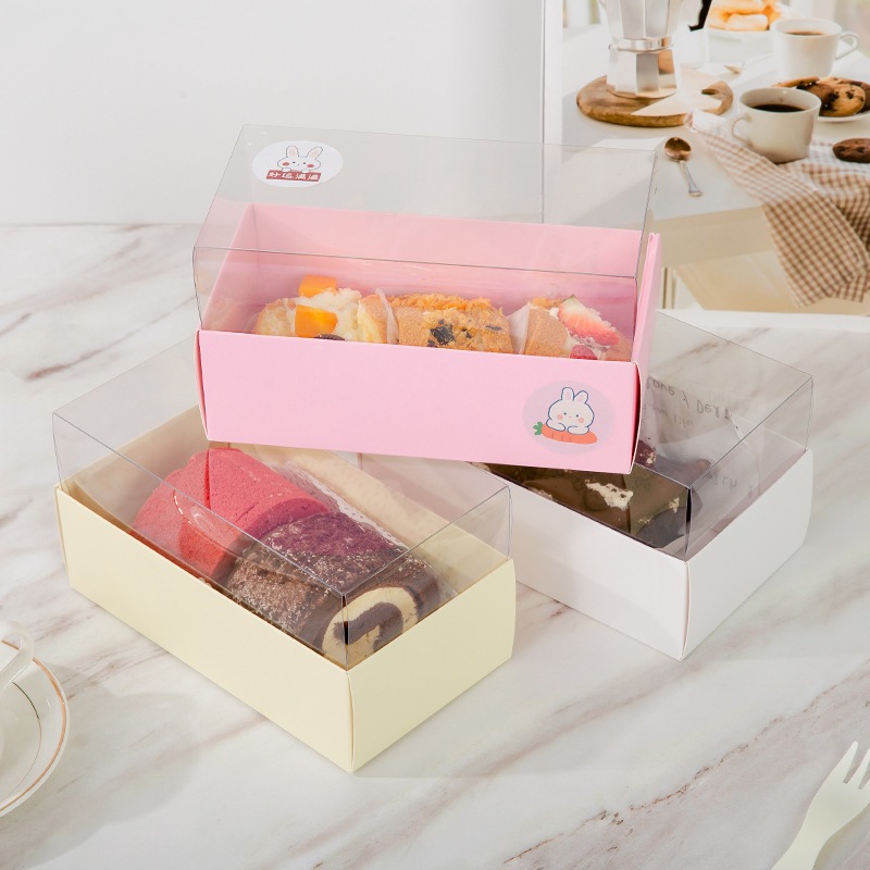 Satuan- Box Premium Transparan Mika Cake Roll Cromboloni / Box Kue Bolu Gulung Cake Mika Transparan