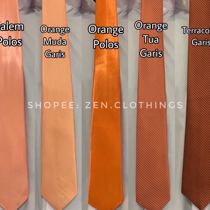 Terlaris Dasi Panjang Pria Dewasa Warna Orange Gelap Tua Terracotta dan Orens Muda Terang Salem Tera