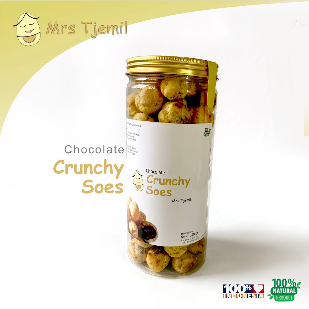 

L - CHOCOLATE CRUNCHY SOES - Mrs Tjemil - Sus isi coklat lumer kue kering kruncy krispi vla dark cokelat