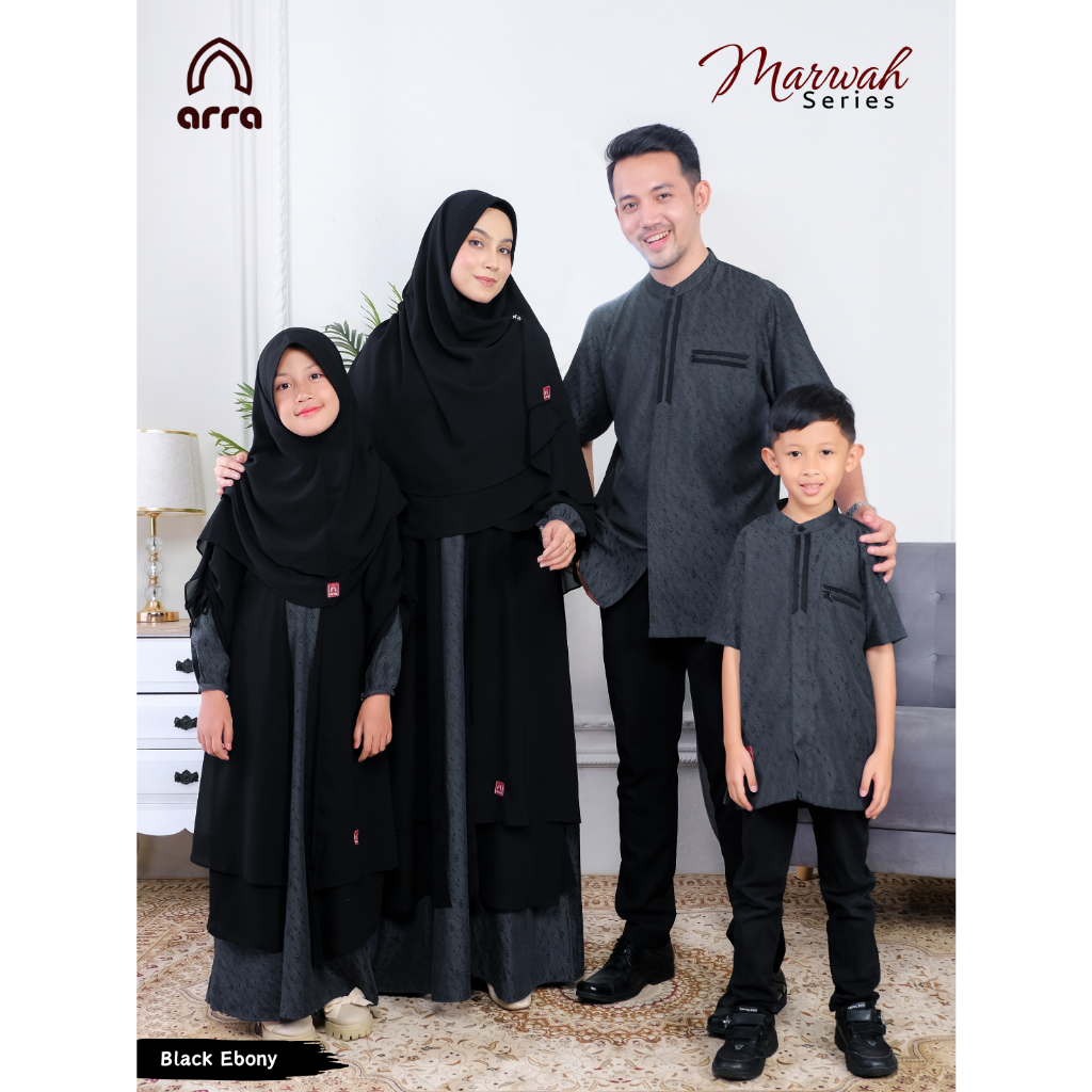 Baju Gamis Koko Hijab Khimar Couple Ayah Ibu Dan Anak Sarimbit Keluarga Muslim Baju Lebaran Keluarga