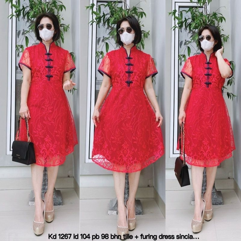 DRES BRUKAT Bahan Tile  BRUKAT EDISI Imlek IMPORT FURING