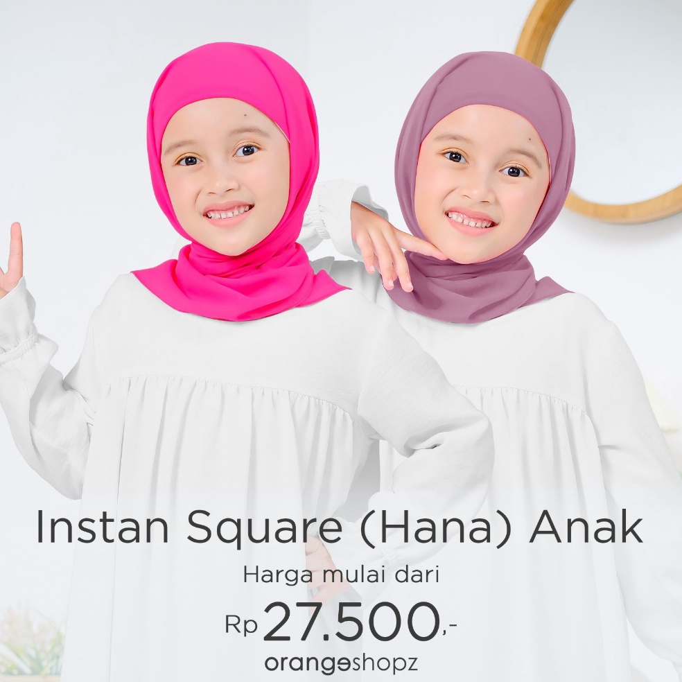 New trxv2V6h Hijab Inner Segitiga Anak Cerruty Baby Doll  Segiempat Instan Square Hana Anak