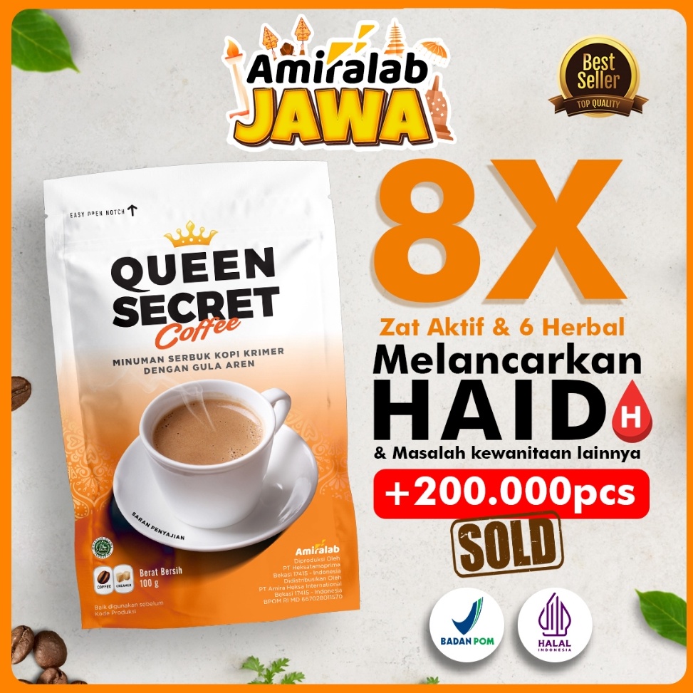 

FREE ONGKIR Amiralab Queen Secret Coffee Minuman Kopi Pelancar Haidd Menstruasi Telat Terlambat Siklus Bulan Jamu Ramuan Mempercepat Melancarkan Alami Ampuh Manjur Aman Untuk Busui KB Kesehatan Wanita 1gr