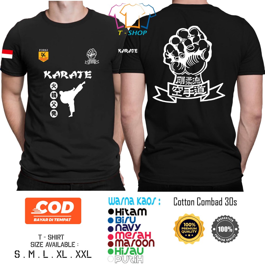 Kaos Karate GOJUKAI FORKI Logo Indonesia Baju Distro Sablon DB