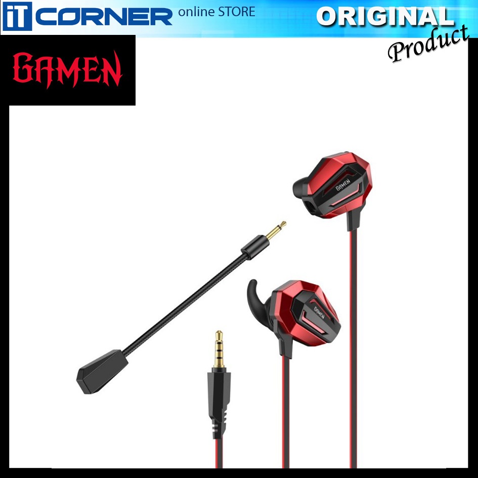 Earphone Gaming Original Gamen GE100 Sound In-ear Gaming Headset