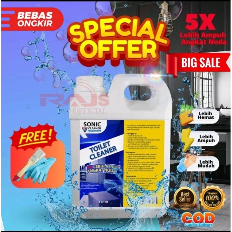 	 NEW SONIC TOILET CLEANER PORSELEN CAIRAN PEMBERSIH NODA KERAK KAMAR MANDI /kloset/WASTAFEL/ ALAT DAPUR/KERAN /TOILET murah ampuh VIRAL	