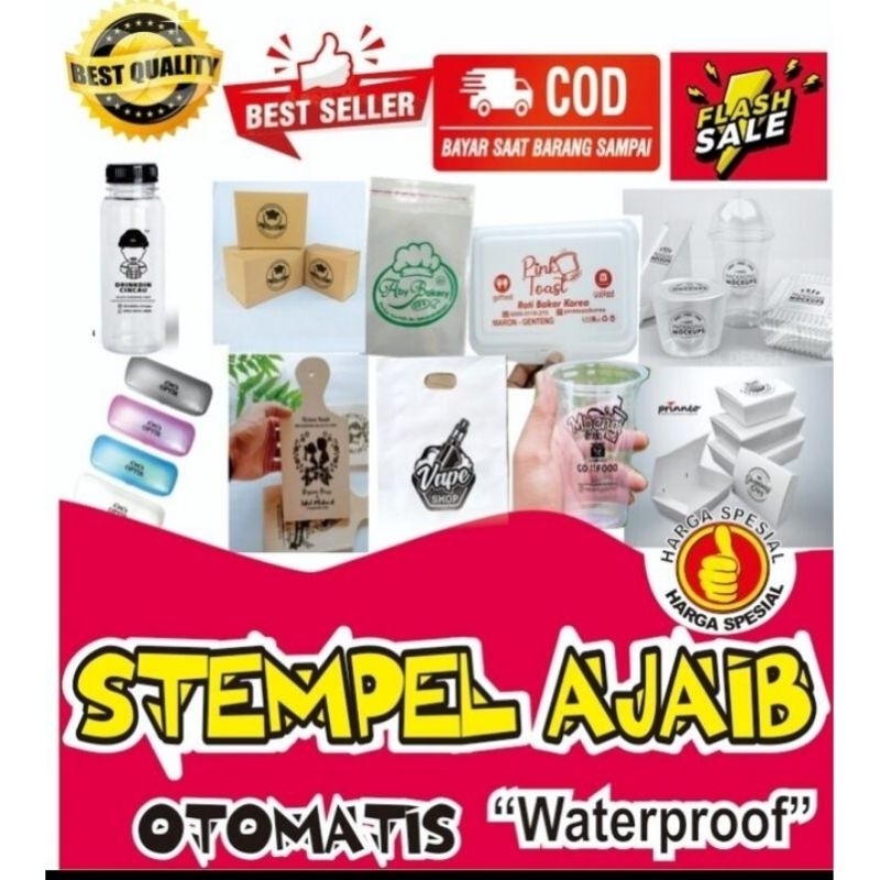 

stempel permanen,stempel ajaib plastik,sterifoam,gelas cup plastik,besi,kayu,polymailer,ziperlock, dll