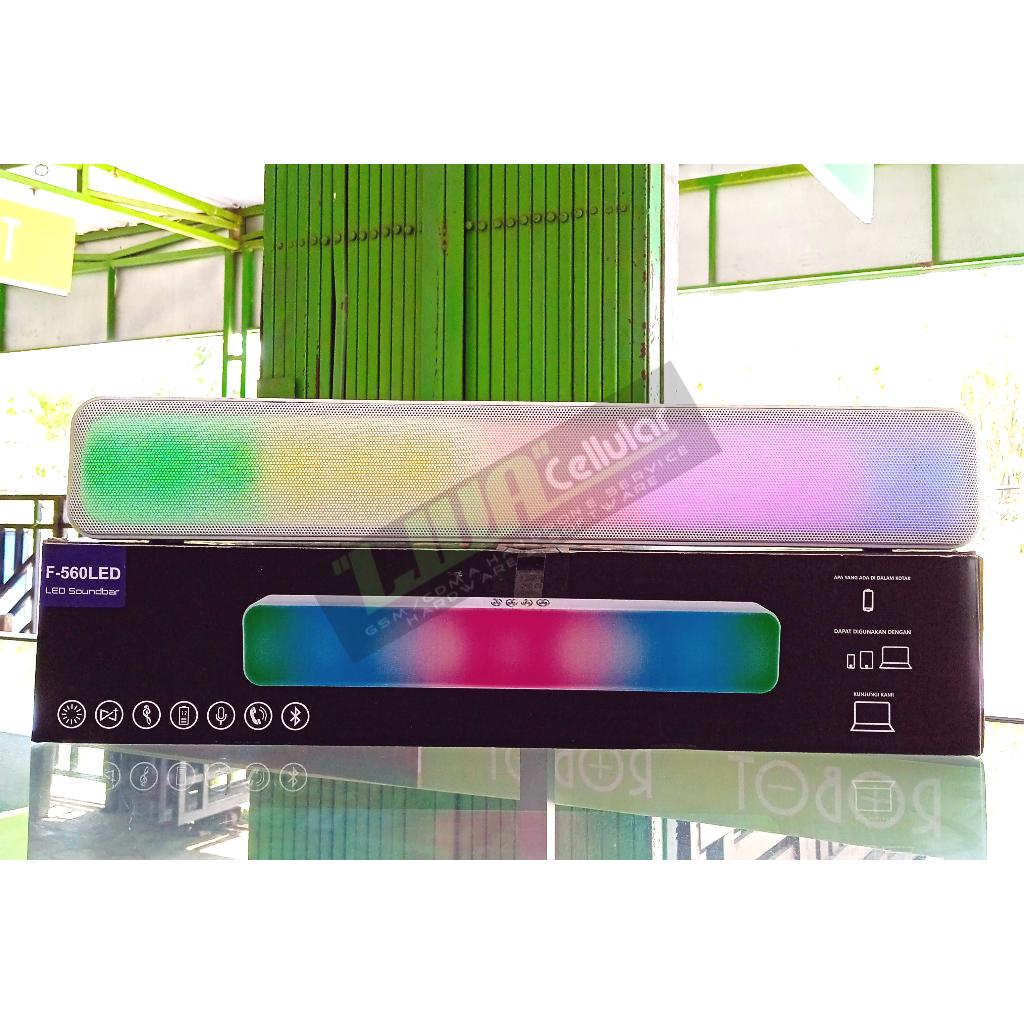 Speaker Aktif Soundbar Fleco F-506LED  Bluethooth Portable RGB 5 Colors Panjang Elegant