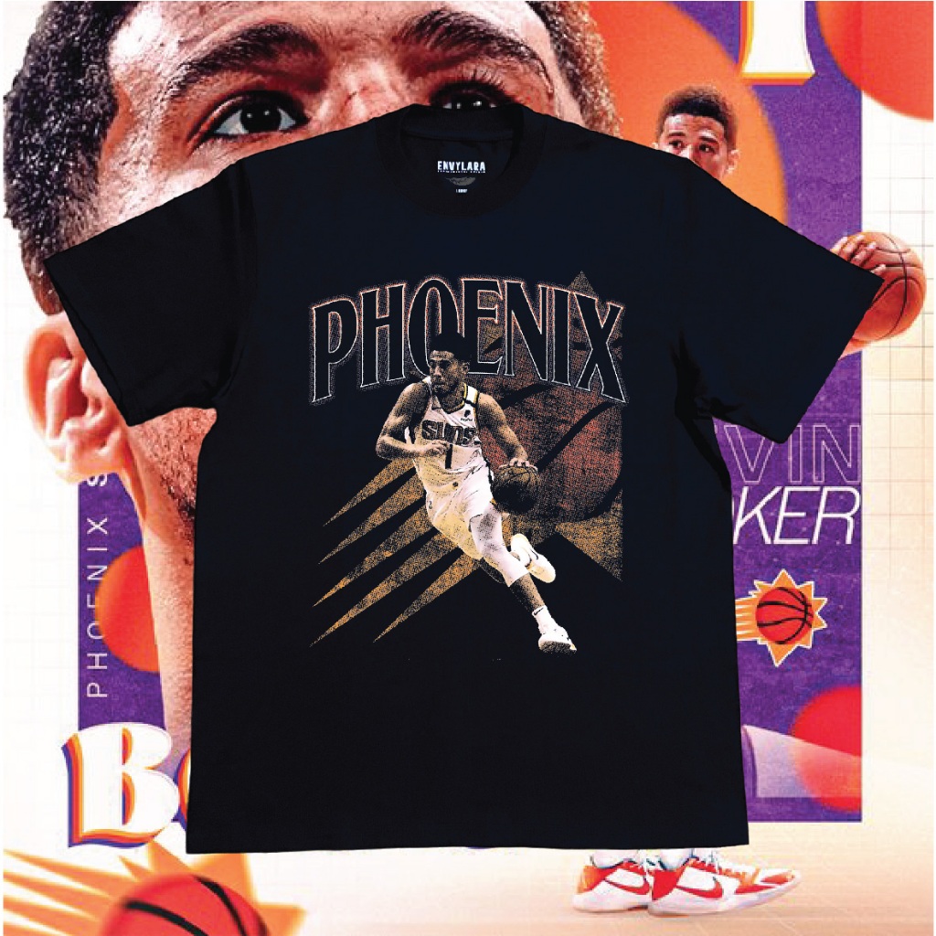 Devin Booker Phoenix Suns Tshirt Heavyweight Cotton Combed 16s Kaos NBA Vintage Bootleg