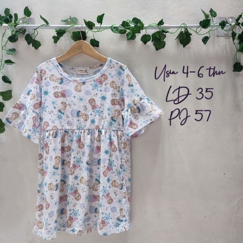preloved dress frozen anak