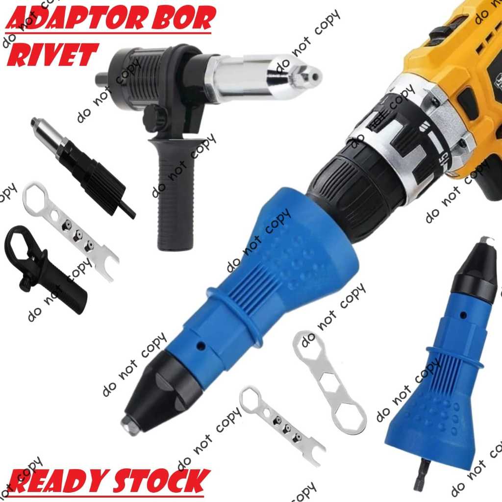 Alat Rivet Tang Rivet Ripet Sambung Konverter Bor Rivet Gun Adapter Tang Rivet Perkakas Alat Tukang