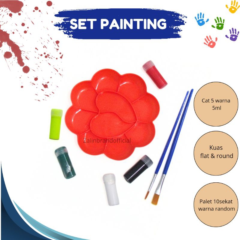 

Set Painting Paket Lengkap Cat Melukis Dengan Kuas Cat Akrilik 5 ml Dan Palet