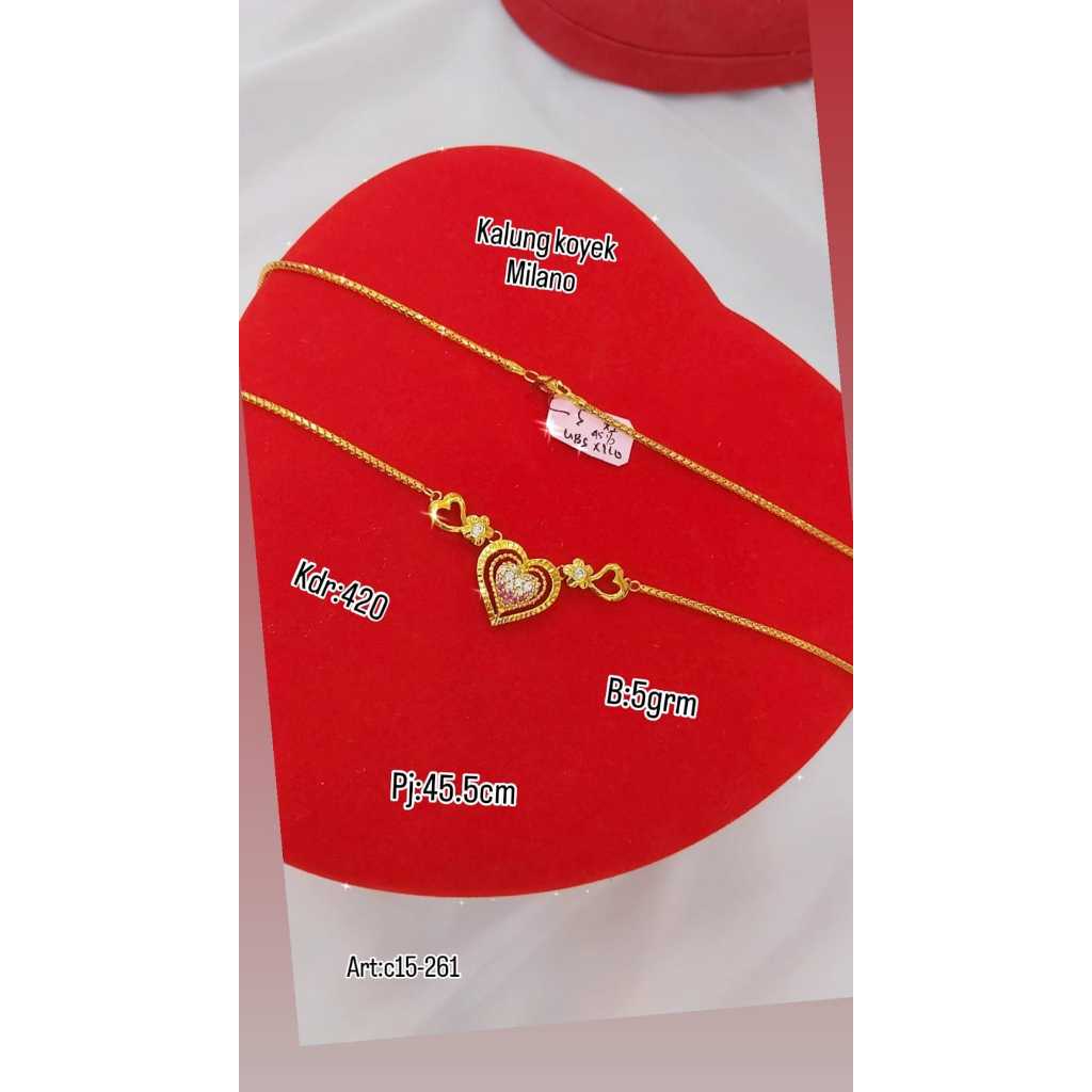 Kalung Emas Asli Motif Milano Kadar 420 5 Gram