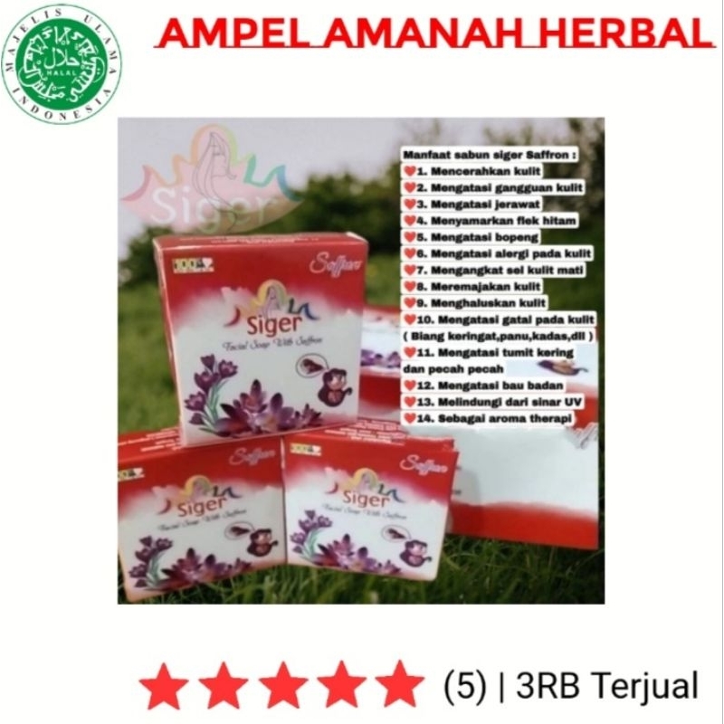 Sabun Saffron Siger Soap Collagen Siger Saffron 20 gr