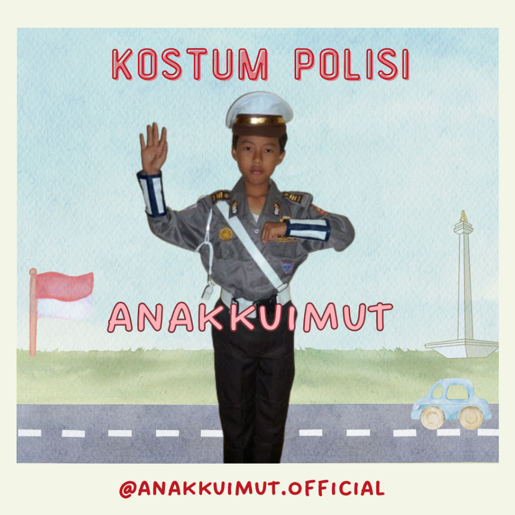 [ANAKKUIMUT] KOSTUM POLISI ANAK - KOSTUM PROFESI POLISI ANAK - SERAGAM POLISI ANAK - BAJU POLANTAS A