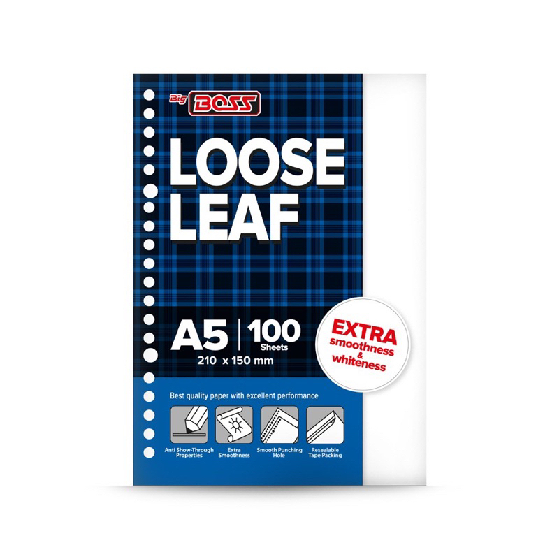 

Loose Leaf BIG BOSS 100 lembar A5 B5 polos Kertas Binder