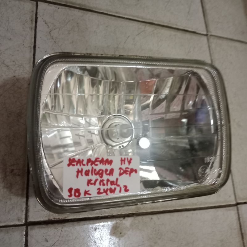 sealbeam halogen H4 ,kotak model kristal