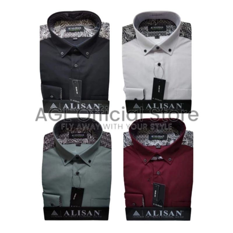 Kemeja Alisan Kombinasi Motif Pundak Batik Kemeja Pria Lengan Panjang Original