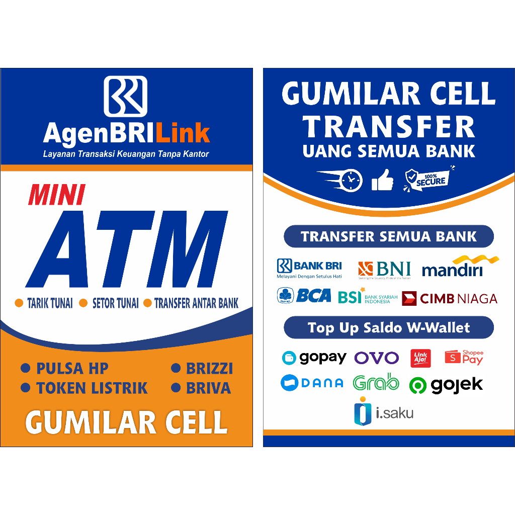 

STIKER VINYL AGEN BRILINK MINI ATM ( CUSTOM NAMA KONTER )