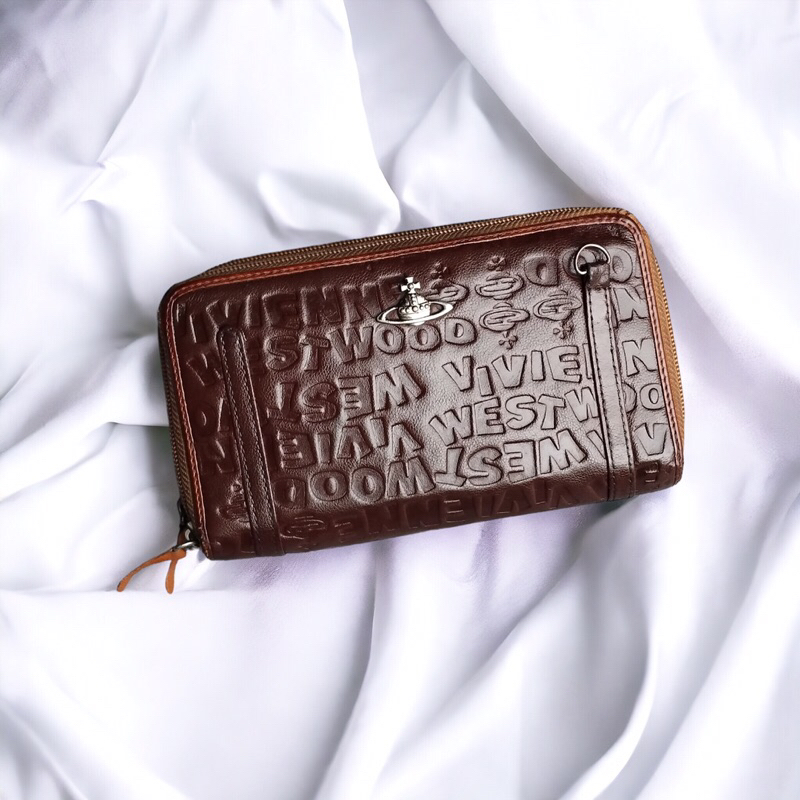 Vivienne westwood long wallet leather with long strap