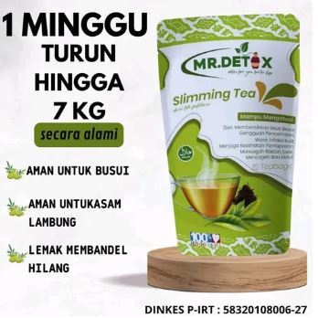 MR DETOX Teh Pelangsing Mr.detox slimming tea Teh Herbal Alami Teh Detoks Teh Diet Slimming Tea Ampu