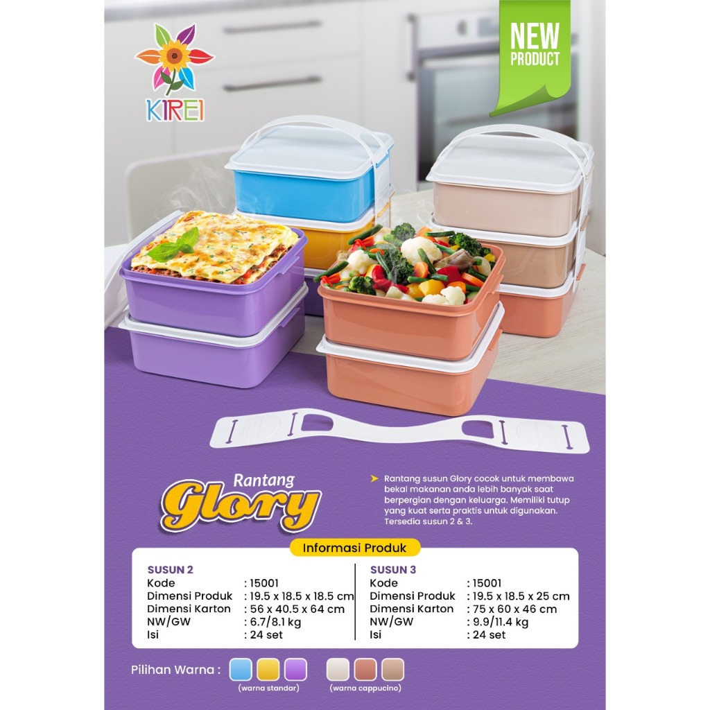 Kirei Rantang plastik glory susun 3