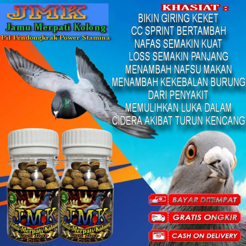 JMK Jamu Merpati Kolong Losdor isi 50 Pil giring Keket super power shoot ferfect power ginseng teki 