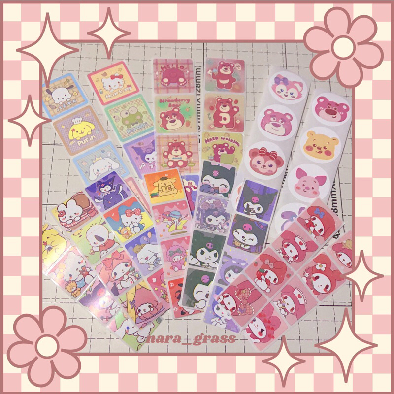 

[ BISA COD ] 20 pcs Sanrio kuromi hello kitty my melody stickers cute aesthetic for freebies murah isi 20pcs