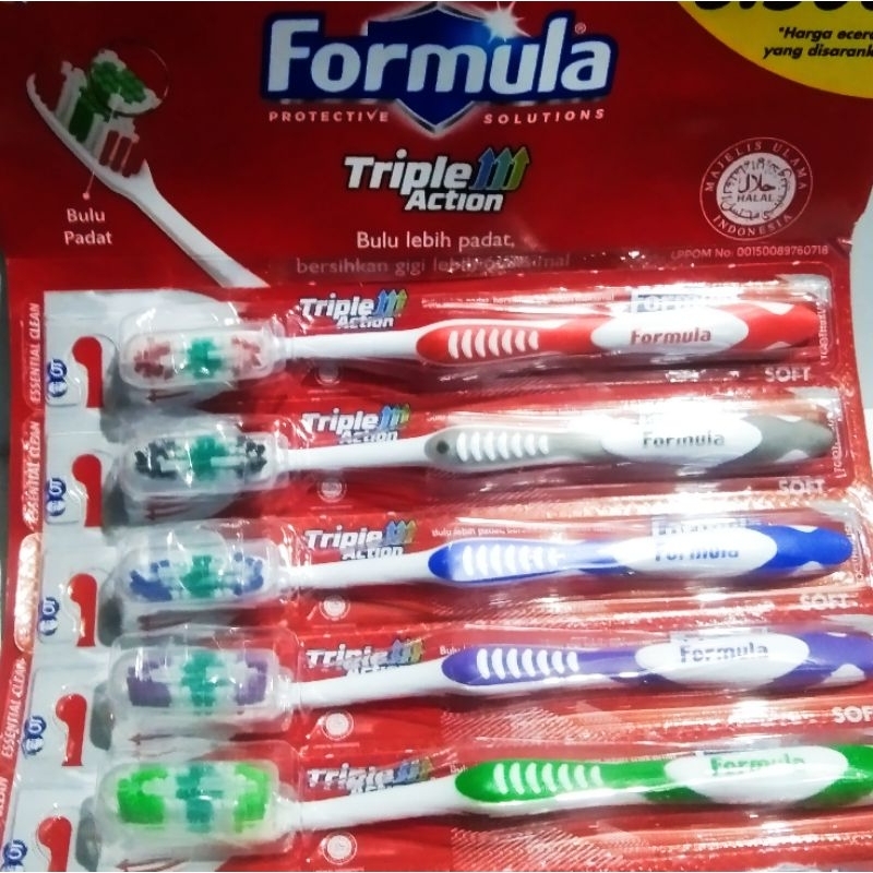 1 Lusin Sikat gigi FORMULA TRIPLE ACTION/ZIG ZAG