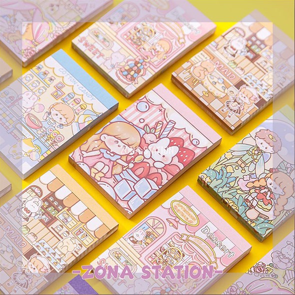 

[ZS] 70 Lembar / Memo Pad cartoon Cute Girl Note Paper