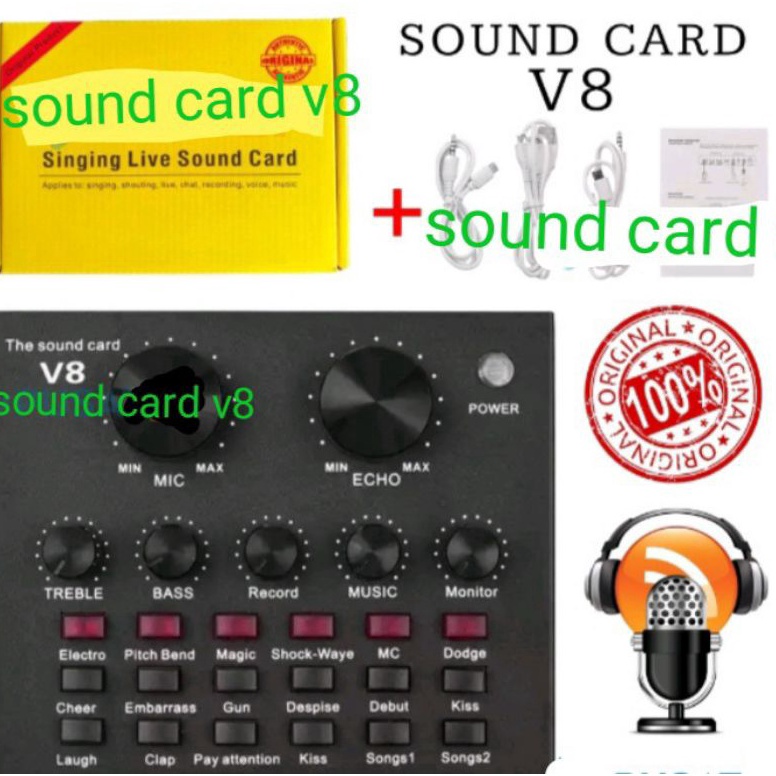 Grosir Soundcard V8s  Soundcard V8 Plus  Souncard  Soundcard Bluetooth Audio USB External Soundcard 